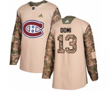 Adidas Montreal Canadiens #13 Max Domi Authentic Camo Veterans Day Practice NHL Jersey