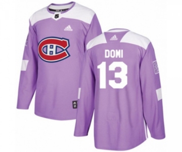 Adidas Montreal Canadiens #13 Max Domi Authentic Purple Fights Cancer Practice NHL Jersey