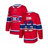 Adidas Montreal Canadiens #13 Max Domi Authentic Red USA Flag Fashion NHL Jersey