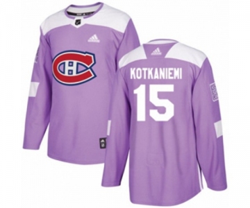 Adidas Montreal Canadiens #15 Jesperi Kotkaniemi Authentic Purple Fights Cancer Practice NHL Jersey