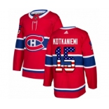 Adidas Montreal Canadiens #15 Jesperi Kotkaniemi Authentic Red USA Flag Fashion NHL Jersey