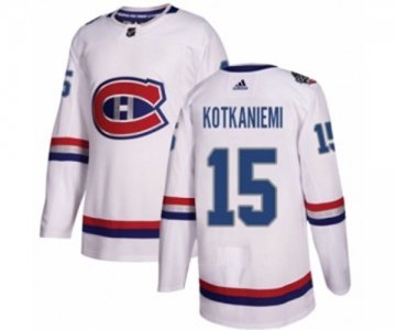 Adidas Montreal Canadiens #15 Jesperi Kotkaniemi Authentic White 2017 100 Classic NHL Jersey