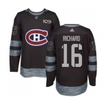 Adidas Montreal Canadiens #16 Henri Richard Premier Black 1917-2017 100th Anniversary NHL Jersey