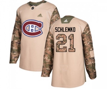 Adidas Montreal Canadiens #21 David Schlemko Authentic Camo Veterans Day Practice NHL Jersey