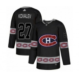 Adidas Montreal Canadiens #27 Alexei Kovalev Authentic Black Team Logo Fashion NHL Jersey