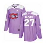 Adidas Montreal Canadiens #27 Karl Alzner Authentic Purple Fights Cancer Practice NHL Jersey