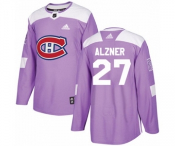 Adidas Montreal Canadiens #27 Karl Alzner Authentic Purple Fights Cancer Practice NHL Jersey