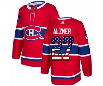 Adidas Montreal Canadiens #27 Karl Alzner Authentic Red USA Flag Fashion NHL Jersey