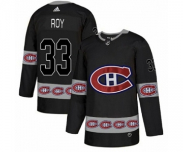 Adidas Montreal Canadiens #33 Patrick Roy Authentic Black Team Logo Fashion NHL Jersey