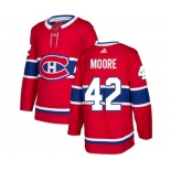 Adidas Montreal Canadiens #42 Dominic Moore Authentic Red Home NHL Jersey