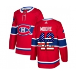 Adidas Montreal Canadiens #42 Dominic Moore Authentic Red USA Flag Fashion NHL Jersey