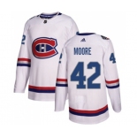 Adidas Montreal Canadiens #42 Dominic Moore Authentic White 2017 100 Classic NHL Jersey