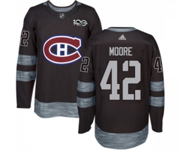 Adidas Montreal Canadiens #42 Dominic Moore Premier Black 1917-2017 100th Anniversary NHL Jersey