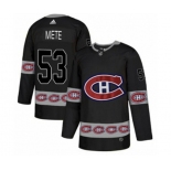 Adidas Montreal Canadiens #53 Victor Mete Authentic Black Team Logo Fashion NHL Jersey