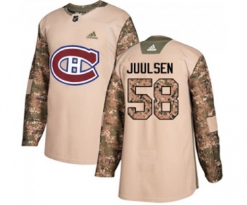 Adidas Montreal Canadiens #58 Noah Juulsen Authentic Camo Veterans Day Practice NHL Jersey