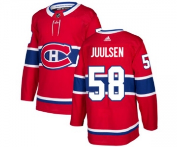 Adidas Montreal Canadiens #58 Noah Juulsen Authentic Red Home NHL Jersey