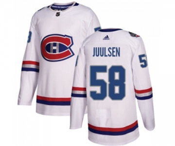 Adidas Montreal Canadiens #58 Noah Juulsen Authentic White 2017 100 Classic NHL Jersey