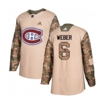 Adidas Montreal Canadiens #6 Shea Weber Authentic Camo Veterans Day Practice NHL Jersey