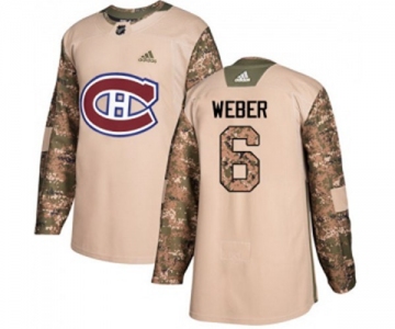 Adidas Montreal Canadiens #6 Shea Weber Authentic Camo Veterans Day Practice NHL Jersey