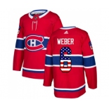 Adidas Montreal Canadiens #6 Shea Weber Authentic Red USA Flag Fashion NHL Jersey