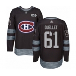 Adidas Montreal Canadiens #61 Xavier Ouellet Authentic Black 1917-2017 100th Anniversary NHL Jersey