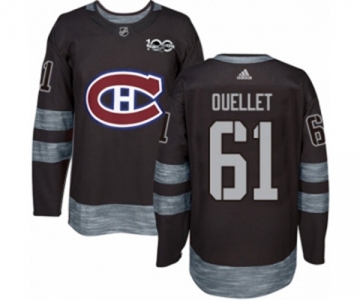 Adidas Montreal Canadiens #61 Xavier Ouellet Authentic Black 1917-2017 100th Anniversary NHL Jersey