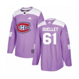 Adidas Montreal Canadiens #61 Xavier Ouellet Authentic Purple Fights Cancer Practice NHL Jersey