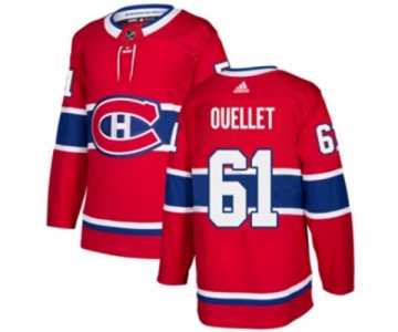 Adidas Montreal Canadiens #61 Xavier Ouellet Authentic Red Home NHL Jersey