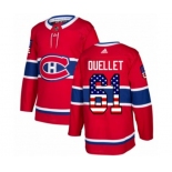 Adidas Montreal Canadiens #61 Xavier Ouellet Authentic Red USA Flag Fashion NHL Jersey