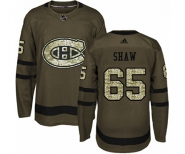 Adidas Montreal Canadiens #65 Andrew Shaw Authentic Green Salute to Service NHL Jersey