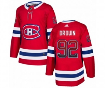 Adidas Montreal Canadiens #92 Jonathan Drouin Authentic Red Drift Fashion NHL Jersey