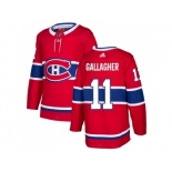 Men Adidas Montreal Canadiens #11 Brendan Gallagher Red Home Authentic Stitched NHL Jersey