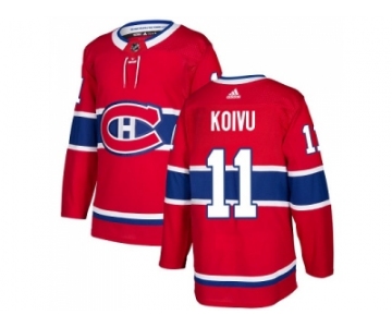 Men Adidas Montreal Canadiens #11 Saku Koivu Red Home Authentic Stitched NHL Jersey