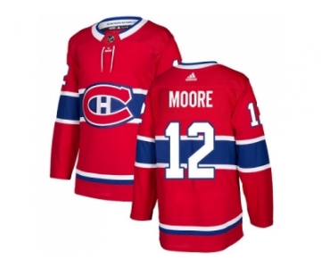 Men Adidas Montreal Canadiens #12 Dickie Moore Red Home Authentic Stitched NHL Jersey