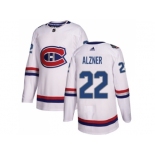 Men Adidas Montreal Canadiens #22 Karl Alzner White Authentic 2017 100 Classic Stitched NHL Jersey