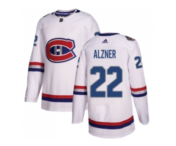 Men Adidas Montreal Canadiens #22 Karl Alzner White Authentic 2017 100 Classic Stitched NHL Jersey