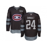 Men Adidas Montreal Canadiens #24 Phillip Danault Black 1917-2017 100th Anniversary Stitched NHL Jersey