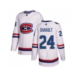 Men Adidas Montreal Canadiens #24 Phillip Danault White Authentic 2017 100 Classic Stitched NHL Jersey