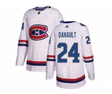 Men Adidas Montreal Canadiens #24 Phillip Danault White Authentic 2017 100 Classic Stitched NHL Jersey