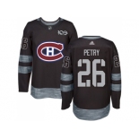 Men Adidas Montreal Canadiens #26 Jeff Petry Black 1917-2017 100th Anniversary Stitched NHL Jersey