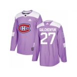 Men Adidas Montreal Canadiens #27 Alex Galchenyuk Purple Authentic Fights Cancer Stitched NHL Jersey