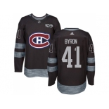 Men Adidas Montreal Canadiens #41 Paul Byron Black 1917-2017 100th Anniversary Stitched NHL Jersey