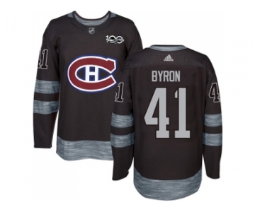 Men Adidas Montreal Canadiens #41 Paul Byron Black 1917-2017 100th Anniversary Stitched NHL Jersey