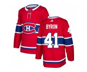 Men Adidas Montreal Canadiens #41 Paul Byron Red Home Authentic Stitched NHL Jersey