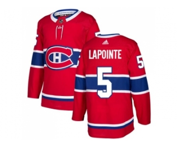 Men Adidas Montreal Canadiens #5 Guy Lapointe Red Home Authentic Stitched NHL Jersey