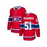 Men Adidas Montreal Canadiens #51 David Desharnais Red Home Authentic Stitched NHL Jersey