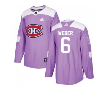 Men Adidas Montreal Canadiens #6 Shea Weber Purple Authentic Fights Cancer Stitched NHL Jersey