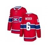 Men Adidas Montreal Canadiens #6 Shea Weber Red Home Authentic Stitched NHL Jersey