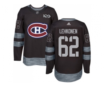 Men Adidas Montreal Canadiens #62 Artturi Lehkonen Black 1917-2017 100th Anniversary Stitched NHL Jersey