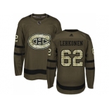 Men Adidas Montreal Canadiens #62 Artturi Lehkonen Green Salute to Service Stitched NHL Jersey